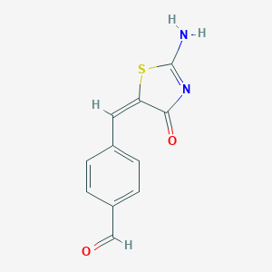 molecular formula C11H8N2O2S B398856 4-[(E)-(2-imino-4-oxo-1,3-thiazolidin-5-ylidene)methyl]benzaldehyde 