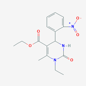 ethyl 1-ethyl-6-methyl-4-(2-nitrophenyl)-2-oxo-1,2,3,4-tetrahydro-5-pyrimidinecarboxylate