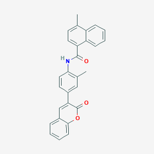 molecular formula C28H21NO3 B398857 4-methyl-N-[2-methyl-4-(2-oxo-2H-chromen-3-yl)phenyl]-1-naphthamide 