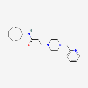 molecular formula C21H34N4O B3988592 N-cycloheptyl-3-{4-[(3-methylpyridin-2-yl)methyl]piperazin-1-yl}propanamide 