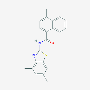 molecular formula C21H18N2OS B398860 N-(4,6-dimethyl-1,3-benzothiazol-2-yl)-4-methyl-1-naphthamide 