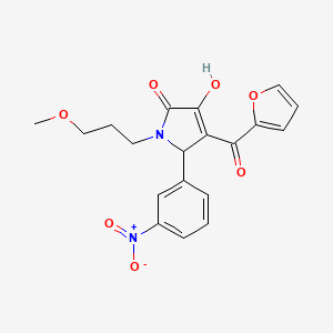 molecular formula C19H18N2O7 B3988606 4-(2-furoyl)-3-hydroxy-1-(3-methoxypropyl)-5-(3-nitrophenyl)-1,5-dihydro-2H-pyrrol-2-one 