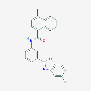 molecular formula C26H20N2O2 B398861 4-methyl-N-[3-(5-methyl-1,3-benzoxazol-2-yl)phenyl]-1-naphthamide 