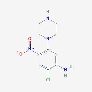 molecular formula C10H13ClN4O2 B3988610 2-chloro-4-nitro-5-(1-piperazinyl)aniline 