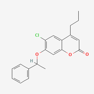 molecular formula C20H19ClO3 B3988624 6-chloro-7-(1-phenylethoxy)-4-propyl-2H-chromen-2-one 