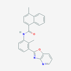 molecular formula C25H19N3O2 B398863 4-methyl-N-(2-methyl-3-[1,3]oxazolo[4,5-b]pyridin-2-ylphenyl)-1-naphthamide 