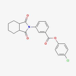 molecular formula C21H18ClNO4 B3988632 4-chlorophenyl 3-(1,3-dioxooctahydro-2H-isoindol-2-yl)benzoate 