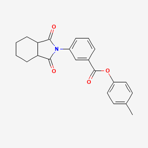 molecular formula C22H21NO4 B3988638 4-methylphenyl 3-(1,3-dioxooctahydro-2H-isoindol-2-yl)benzoate 