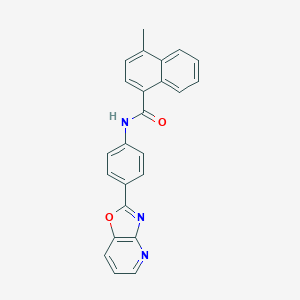 molecular formula C24H17N3O2 B398864 4-methyl-N-(4-[1,3]oxazolo[4,5-b]pyridin-2-ylphenyl)-1-naphthamide 
