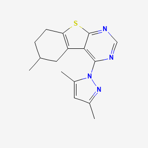 molecular formula C16H18N4S B3988654 4-(3,5-dimethyl-1H-pyrazol-1-yl)-6-methyl-5,6,7,8-tetrahydro[1]benzothieno[2,3-d]pyrimidine 