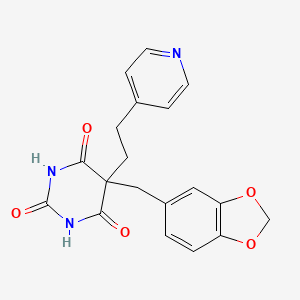 molecular formula C19H17N3O5 B3988659 5-(1,3-benzodioxol-5-ylmethyl)-5-[2-(4-pyridinyl)ethyl]-2,4,6(1H,3H,5H)-pyrimidinetrione 