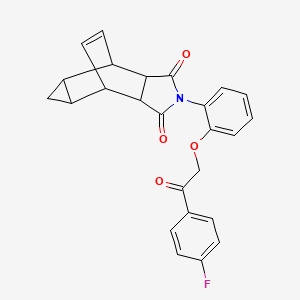 4-{2-[2-(4-fluorophenyl)-2-oxoethoxy]phenyl}-4-azatetracyclo[5.3.2.0~2,6~.0~8,10~]dodec-11-ene-3,5-dione