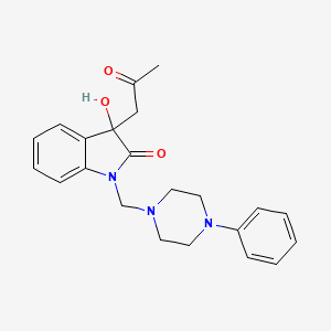 3-hydroxy-3-(2-oxopropyl)-1-[(4-phenyl-1-piperazinyl)methyl]-1,3-dihydro-2H-indol-2-one