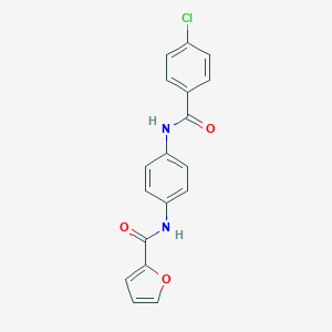 molecular formula C18H13ClN2O3 B398874 N-{4-[(4-chlorobenzoyl)amino]phenyl}-2-furamide 