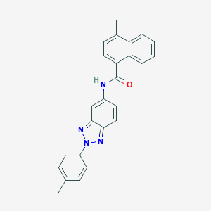 molecular formula C25H20N4O B398875 4-methyl-N-[2-(4-methylphenyl)-2H-1,2,3-benzotriazol-5-yl]-1-naphthamide 