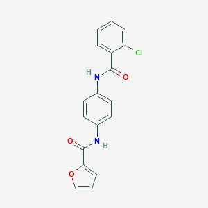 molecular formula C18H13ClN2O3 B398877 N-{4-[(2-chlorobenzoyl)amino]phenyl}-2-furamide 