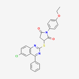 3-[(6-chloro-4-phenyl-2-quinazolinyl)thio]-1-(4-ethoxyphenyl)-2,5-pyrrolidinedione