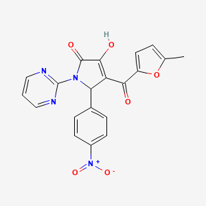 3-hydroxy-4-(5-methyl-2-furoyl)-5-(4-nitrophenyl)-1-(2-pyrimidinyl)-1,5-dihydro-2H-pyrrol-2-one