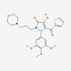 molecular formula C25H30N2O7S B3988795 3-hydroxy-1-[3-(4-morpholinyl)propyl]-4-(2-thienylcarbonyl)-5-(3,4,5-trimethoxyphenyl)-1,5-dihydro-2H-pyrrol-2-one 