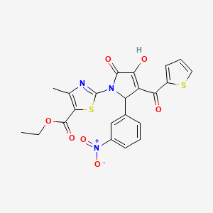 ethyl 2-[3-hydroxy-5-(3-nitrophenyl)-2-oxo-4-(2-thienylcarbonyl)-2,5-dihydro-1H-pyrrol-1-yl]-4-methyl-1,3-thiazole-5-carboxylate