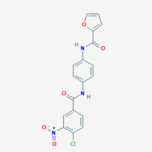 molecular formula C18H12ClN3O5 B398880 N-[4-({4-chloro-3-nitrobenzoyl}amino)phenyl]-2-furamide 