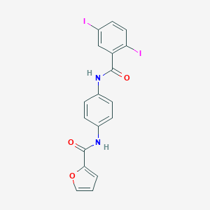 molecular formula C18H12I2N2O3 B398882 N-{4-[(2,5-diiodobenzoyl)amino]phenyl}-2-furamide 