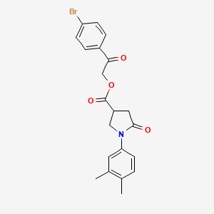 molecular formula C21H20BrNO4 B3988823 2-(4-bromophenyl)-2-oxoethyl 1-(3,4-dimethylphenyl)-5-oxo-3-pyrrolidinecarboxylate 