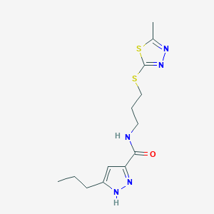 N-{3-[(5-methyl-1,3,4-thiadiazol-2-yl)thio]propyl}-3-propyl-1H-pyrazole-5-carboxamide