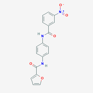 molecular formula C18H13N3O5 B398883 N-[4-({3-nitrobenzoyl}amino)phenyl]-2-furamide 