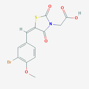 molecular formula C13H10BrNO5S B398884 [5-(3-Bromo-4-methoxybenzylidene)-2,4-dioxo-1,3-thiazolidin-3-yl]acetic acid 