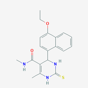 molecular formula C19H21N3O2S B3988852 4-(4-ethoxy-1-naphthyl)-N,6-dimethyl-2-thioxo-1,2,3,4-tetrahydro-5-pyrimidinecarboxamide 