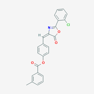 molecular formula C24H16ClNO4 B398887 4-{(E)-[2-(2-chlorophenyl)-5-oxo-1,3-oxazol-4(5H)-ylidene]methyl}phenyl 3-methylbenzoate 
