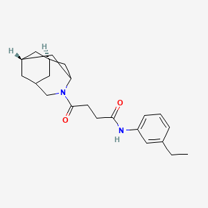 4-[(1R*,3s,6r,8S*)-4-azatricyclo[4.3.1.1~3,8~]undec-4-yl]-N-(3-ethylphenyl)-4-oxobutanamide