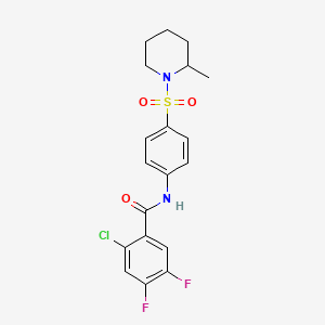 2-chloro-4,5-difluoro-N-{4-[(2-methyl-1-piperidinyl)sulfonyl]phenyl}benzamide