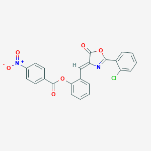 molecular formula C23H13ClN2O6 B398888 2-[(2-(2-chlorophenyl)-5-oxo-1,3-oxazol-4(5H)-ylidene)methyl]phenyl 4-nitrobenzoate 