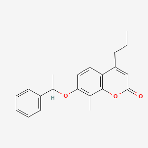 molecular formula C21H22O3 B3988881 8-methyl-7-(1-phenylethoxy)-4-propyl-2H-chromen-2-one 