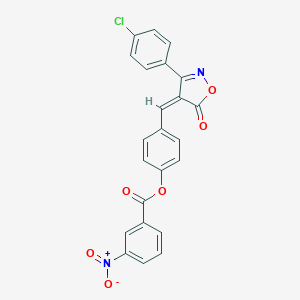 molecular formula C23H13ClN2O6 B398889 4-[(3-(4-chlorophenyl)-5-oxo-4(5H)-isoxazolylidene)methyl]phenyl 3-nitrobenzoate 