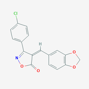 molecular formula C17H10ClNO4 B398893 4-(1,3-benzodioxol-5-ylmethylene)-3-(4-chlorophenyl)-5(4H)-isoxazolone 