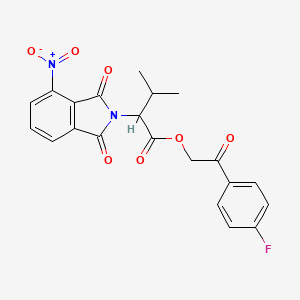 2-(4-fluorophenyl)-2-oxoethyl 3-methyl-2-(4-nitro-1,3-dioxo-1,3-dihydro-2H-isoindol-2-yl)butanoate