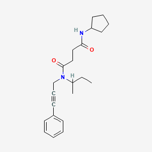 molecular formula C22H30N2O2 B3988932 N-(sec-butyl)-N'-cyclopentyl-N-(3-phenylprop-2-yn-1-yl)succinamide 