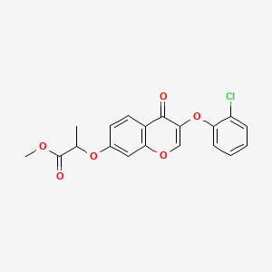 molecular formula C19H15ClO6 B3988950 methyl 2-{[3-(2-chlorophenoxy)-4-oxo-4H-chromen-7-yl]oxy}propanoate 