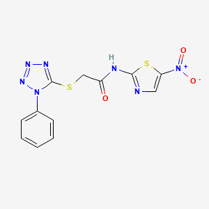 N-(5-nitro-1,3-thiazol-2-yl)-2-[(1-phenyl-1H-tetrazol-5-yl)thio]acetamide