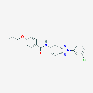 molecular formula C22H19ClN4O2 B398902 N-[2-(3-chlorophenyl)-2H-1,2,3-benzotriazol-5-yl]-4-propoxybenzamide 