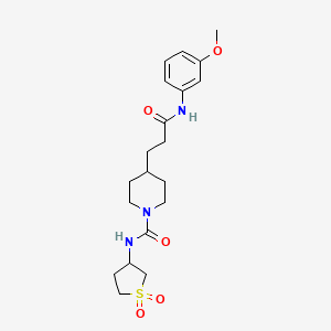 molecular formula C20H29N3O5S B3989023 N-(1,1-dioxidotetrahydro-3-thienyl)-4-{3-[(3-methoxyphenyl)amino]-3-oxopropyl}-1-piperidinecarboxamide 