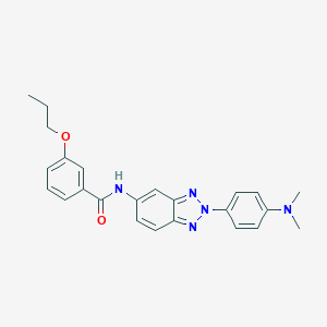 molecular formula C24H25N5O2 B398904 N-{2-[4-(dimethylamino)phenyl]-2H-1,2,3-benzotriazol-5-yl}-3-propoxybenzamide 