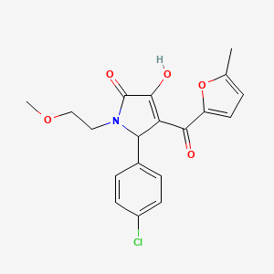 5-(4-chlorophenyl)-3-hydroxy-1-(2-methoxyethyl)-4-(5-methyl-2-furoyl)-1,5-dihydro-2H-pyrrol-2-one