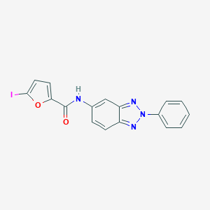 molecular formula C17H11IN4O2 B398905 5-iodo-N-(2-phenyl-2H-1,2,3-benzotriazol-5-yl)-2-furamide 