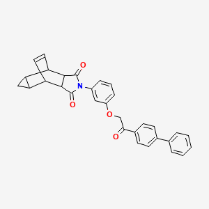 4-{3-[2-(4-biphenylyl)-2-oxoethoxy]phenyl}-4-azatetracyclo[5.3.2.0~2,6~.0~8,10~]dodec-11-ene-3,5-dione