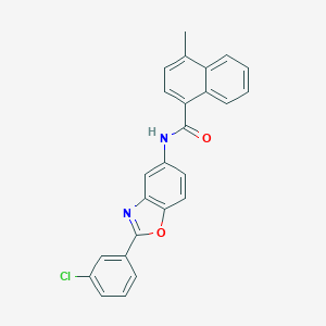 molecular formula C25H17ClN2O2 B398908 N-[2-(3-chlorophenyl)-1,3-benzoxazol-5-yl]-4-methyl-1-naphthamide 