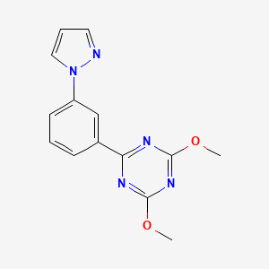 2,4-dimethoxy-6-[3-(1H-pyrazol-1-yl)phenyl]-1,3,5-triazine